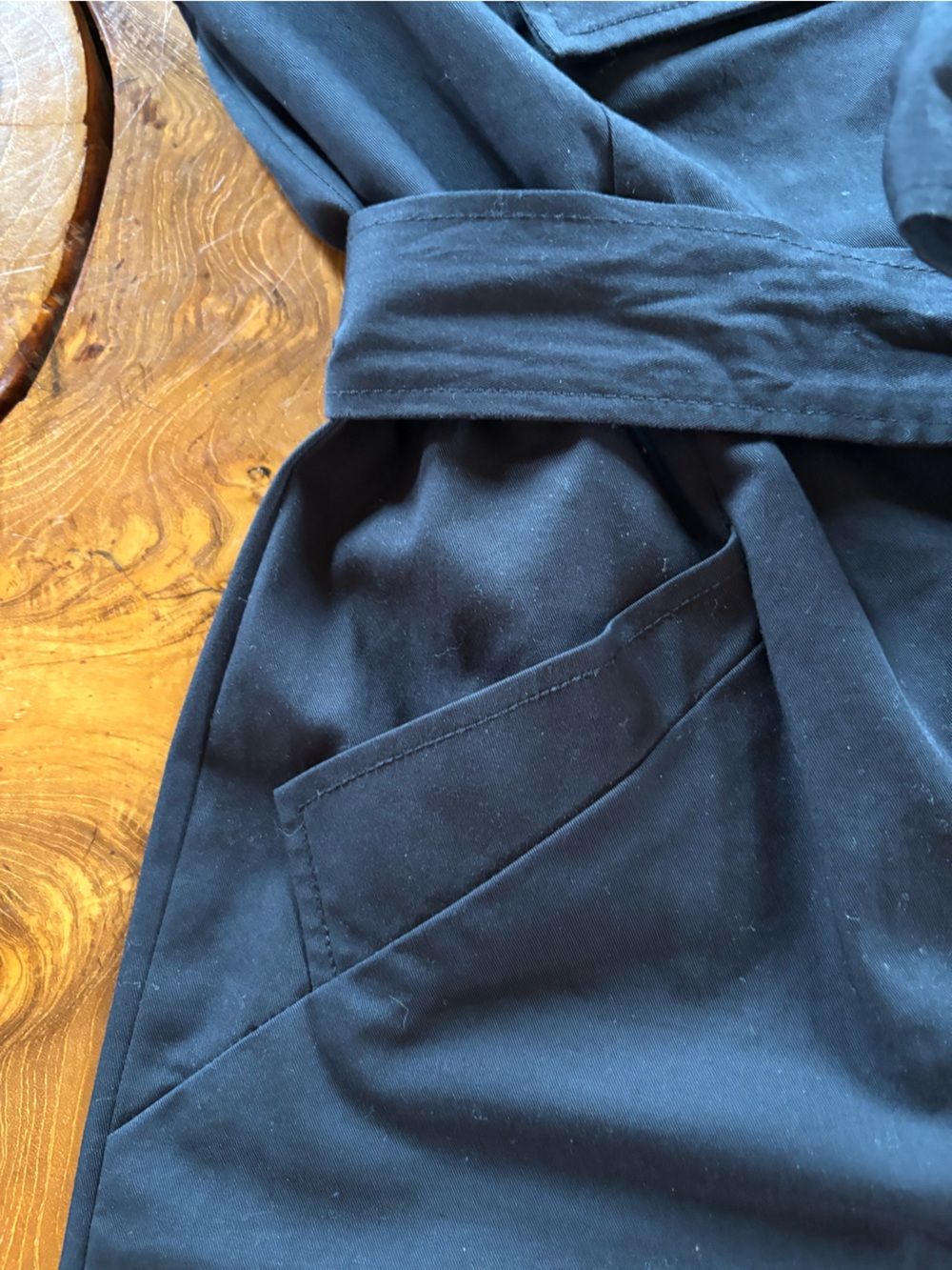 Vintage Bebe Trench Coat Style Dress Sleeveless Black Size 4 - Picture 10 of 15